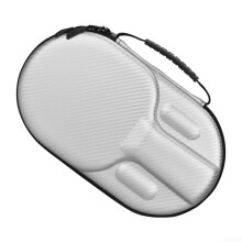 Table Tennis Paddle Case, Hard Shell Protection, Waterproof Storage Box with Handle for 2 Paddles and 4 Balls, Silver