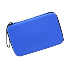Lightweight Waterproof Ping Pong Paddle Case, Portable Hard Table Tennis Racket Bag, Square Zipper Handbag in Blue