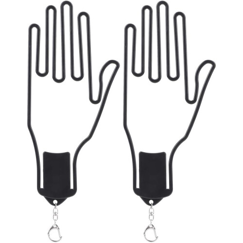 Golf Glove Stretcher 2 Pack, Plastic Support Rack Hanger for Golf Gloves, Adjustable Size, Black 2