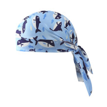 UV Protection Headscarf for Running and Cycling, Adjustable Breathable Pirate Skull Cap, Blue