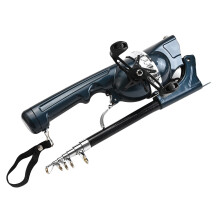 Telescopic Fishing Iron - Folding Fishing Pole with Line, Ultra Short Section, Double Rocker Arm, Improved Version