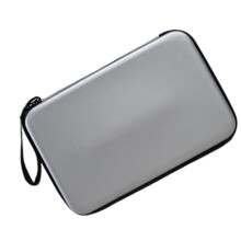 Waterproof Square Table Tennis Paddle Bag, Hard Table Tennis Racket Storage Case, Zipper Handbag, Silver Table Tennis Accessories