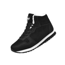 Mens Extra Wide Calf Snow Boots Winter Casual Sneakers Breathable Flat Padded Warm Shoes Size 8 Black EU 44.5