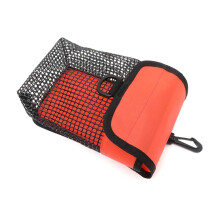Scubas Diving Gear Bag with Finger Roller, Fluorescent Red Mesh Storage Bag for Snorkeling Equipment and Accessories