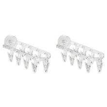2PC Badezimmer Saugnapf Wäscheständer Klapp Socken Wäscheständer Haushaltskleidung Rack Multi Clip Trocknen