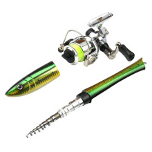 Pen Fishing Rod and Reel Combination for Freshwater, Portable Pen Fishing Rod and Fishing Reel Set, Compact Travel Fishing Gear