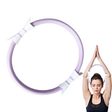 Yoga Ring Pilates Hoop for Resistance Training - Lightweight Double Grip Exercise Device for Thighs and Arms - Violet Color