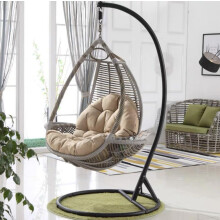 Hanging Egg Chair Swing Pad Large Thick Washable Cushion for Indoor Outdoor Use Khaki 120x80cm