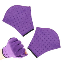 Wasserhandschuhe für Frauen, Neopren Schwimmhandschuhe mit Handgelenkriemen für Wassersport, Größe R, Purpur