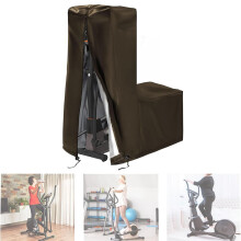 Waterproof Elliptical Trainer Cover, Fitness Equipment Protection, 210D Fabric, Indoor Outdoor Use, Coffee Color, Size 181x74x165cm