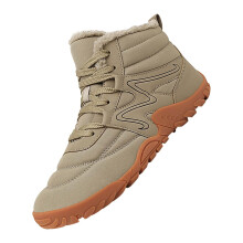 Mens Winter Snow Boots Waterproof Fur Lined Size 8 Hiking Shoes Outdoor Trekking Athletic Cold Weather Beige 42 EU