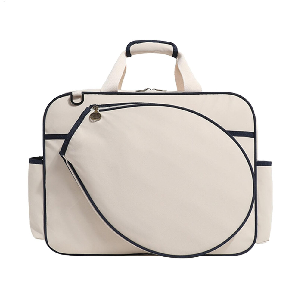 Tennis Racket Bag For Badminton Rackets, Large Capacity Sports Carry Bag, Durable Lightweight Equipment Holder In Beige