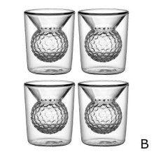 2 stücke/4 stücke Golf Ball Glas Tassen Lustige Kreative Doppel Schichtet Glas