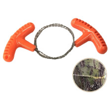 Stainless Steel Wire Saw 65 cm Blade Length, Portable Wire Cutter for Wood and Plastic, Outdoor Camping Tool, Orange