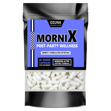 Mornix Hangover Recovery & Detox Supplement | Post-Celebration Support Pills | With NAC, ALA, Ashwagandha, Taurine, Vitamin C | 10 Servings