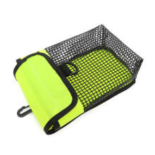 Mesh Bag with Clip for Diving Equipment, Fluorescent Yellow Underwater Storage Bag, Roll Bag for Buoys and Gear