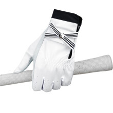 Women's Golf Gloves Breathable Real Leather 1 Pair Non-Slip Sports Gloves White for Women Size 20