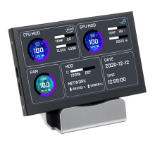 (#1) Black 5.0'' IPS Type-C USB Display Kit for AIDA64 Monitoring: CPU, GPU, RAM, HDD - Mini ITX & Raspberry Pi with RGB Light