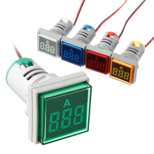 (Blue) Square Ammeter Large Digital Tube Ammeter Indicator Light Ammeter Pack4