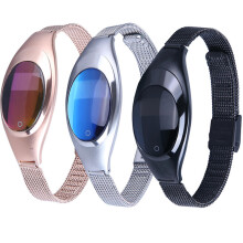 (Silver) 0.49" OLED IP67 Waterproof Heart Rate Blood Pressure Monitor Women Smart Bracelet
