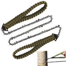 Rope Saw Outdoor Portable Folding 11-Tooth Stainless Steel Handsaw for Garden Farm Use Army Green