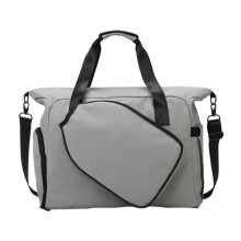 Badminton Bags Table Tennis Racket Bag Grey with Shoe Compartment Portable Adjustable Strap Versatile Fitness Gym Bag