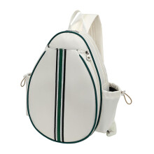 Tennis Shoulder Bag Badminton Racket Bag for Women White Zippered Design Lightweight Durable Material