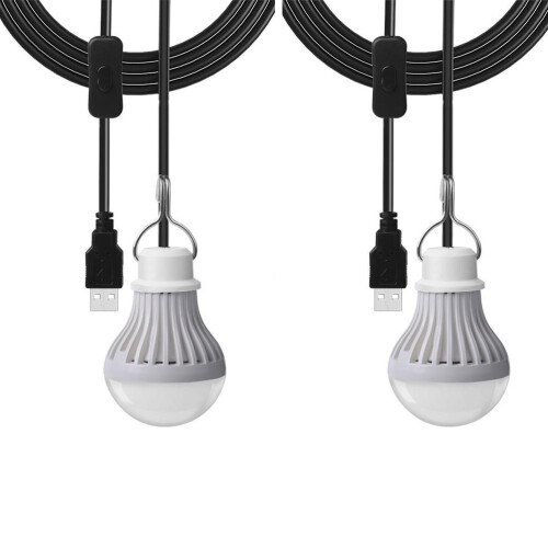 2 Pack LED Light for Camping 5W USB Children Bed