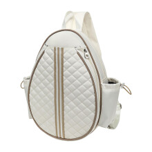 Tennis Bag Badminton Racket Bag Large White Outdoor Shoulder Handbag with Chest Strap for Men and Women