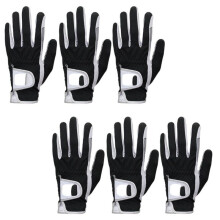 Golf Gloves for Men, Left Hand, Size 22, Black Microfiber, Breathable, Non-Slip Design, 6-Pack