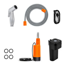 Portable Camping Shower, Rechargeable USB Electric Outdoor Shower, Battery-Powered Pump, Lightweight and Compact Design
