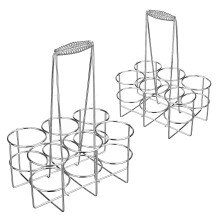 (L) 6 Bottles Metal WineLiquor Cabinet Storage Rack Stand Holder Bar Kitchen Display Decor