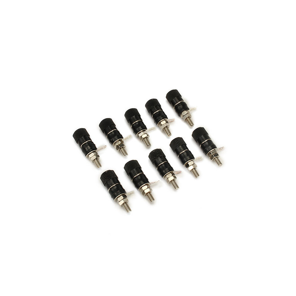 (Black) AV 4mm Wiring Terminal Block Wire Adapter Connectors 10pcs