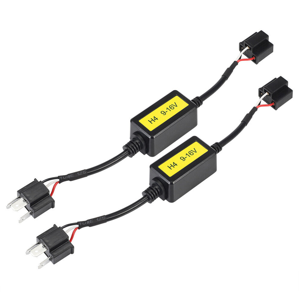 2Pcs LED Headlights Decoder Canbus Warning Cancellers for H4 Hi/Lo Beam HB2 Bulbs Decoding Dash Board Error Warning