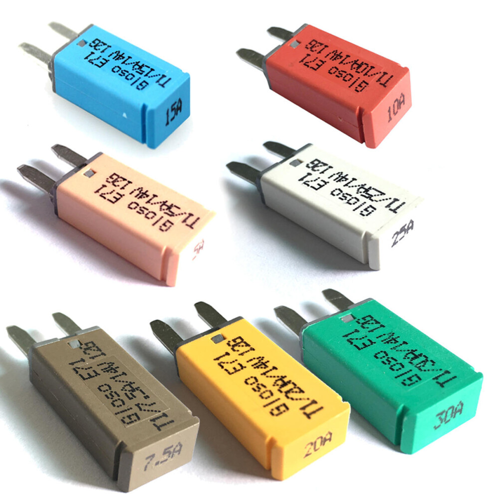 (5A) 5-30A 14V Mini Atm Automotive Circuit Breaker Blade Fuse Resettable Vehicle Boat 4250937580106