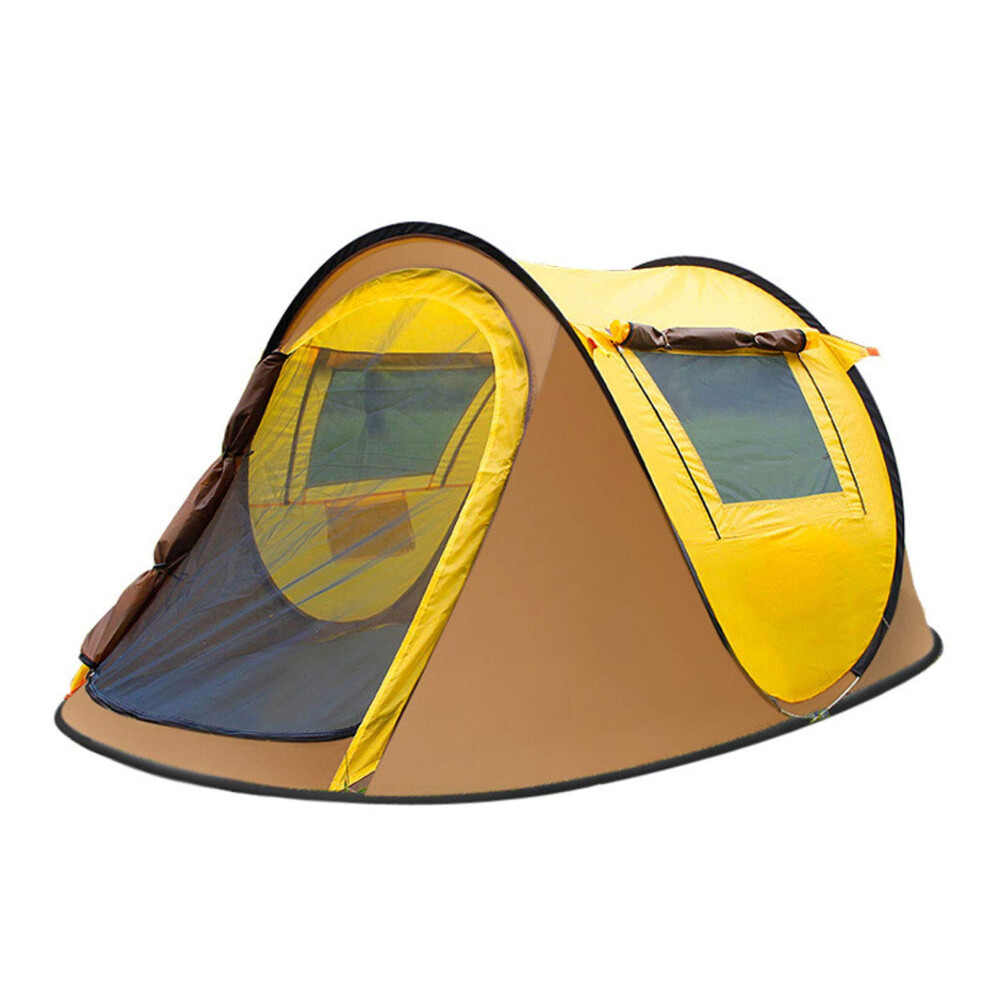 Pop-Up Camping Tent, Automatic Portable Family Tent with Two Windows, Two Doors, Waterproof Single Layer Design-image-OPC-PJTFCGF-NEW