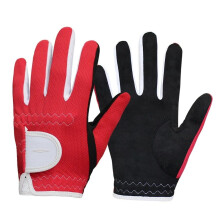 Golf Gloves for Kids - 1 Pair Junior Left Hand Right Hand Rain Grip Mesh Non-Slip Micro Soft Fibre Red Small