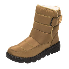 Girls Snow Winter Short Boots for Women, Warm Plush Booties, Khaki, Size 40 EU, Outdoor Footwear for Winter
