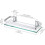 Aluminum Bathroom Glass Shelf Tempered Glass Rectangle 1 Layer Extra Thick Silver Sandblasted Wall Mount 4
