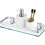 Aluminum Bathroom Glass Shelf Tempered Glass Rectangle 1 Layer Extra Thick Silver Sandblasted Wall Mount 3