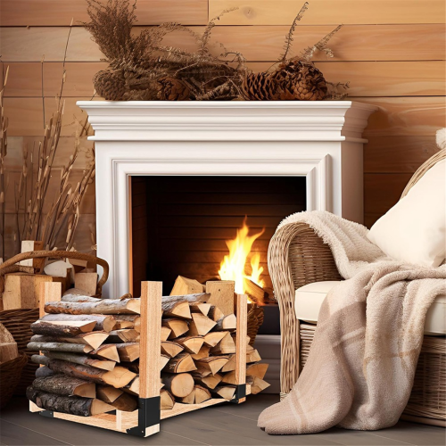 2pcs Adjustable Firewood Racks Duty Log Storage Solution Bracket 2