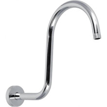 Shaped Shower Arm, Gooseneck Shower Arm Extension Heavy Duty Solid Stainless Steel Hose Replacement for Bathroom Shower Head (Plated Shower Arm)