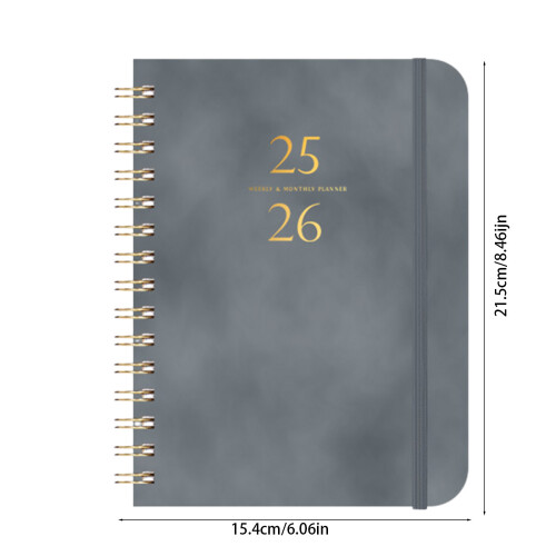 (Gray) July 2025 To 2026 Schedule Planner With Date Notes 1