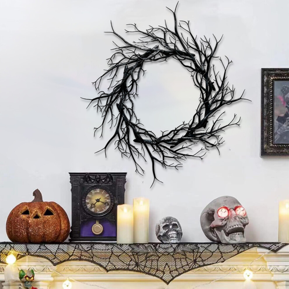 (B) Decoration Halloween Wreath For Front Door Artificial Halloween Front Door Wreath For Indoor Outdoor Home Party Wreath-image-OPC-PJTFKYC-NEW