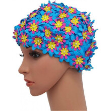 Swim cap Floral Petal Retro Style Bathing Caps for Women