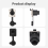 RJ45 Waterproof Network Connector Panel Mount Socket 180 Degree 6