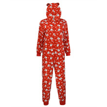 (Red) Christmas Jumpsuit, Novelty Christmas Print Long Sleeved Romper, Funny an integral whole Pajamas With Zipper