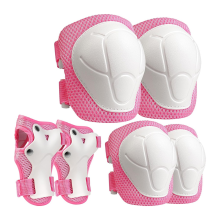 Kids Protective Gear Set Knee Elbow Pads with Wrist Guards Pink