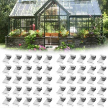 Greenhouse Glazing Clips, 50 Pieces Stainless Steel Z Type Greenhouse Clamps, Fixing Clips for Greenhouse Accessories Greenhouse