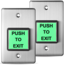 2 Pcs Push to Exit Button Indoor Green Square Request to Exit Button